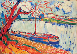 Maurice De Vlaminck Chaland sur la Seine au Pecq, 1906 Huile sur toile, 65x92 cm.
